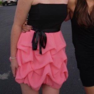 Pink and black homecoming dress